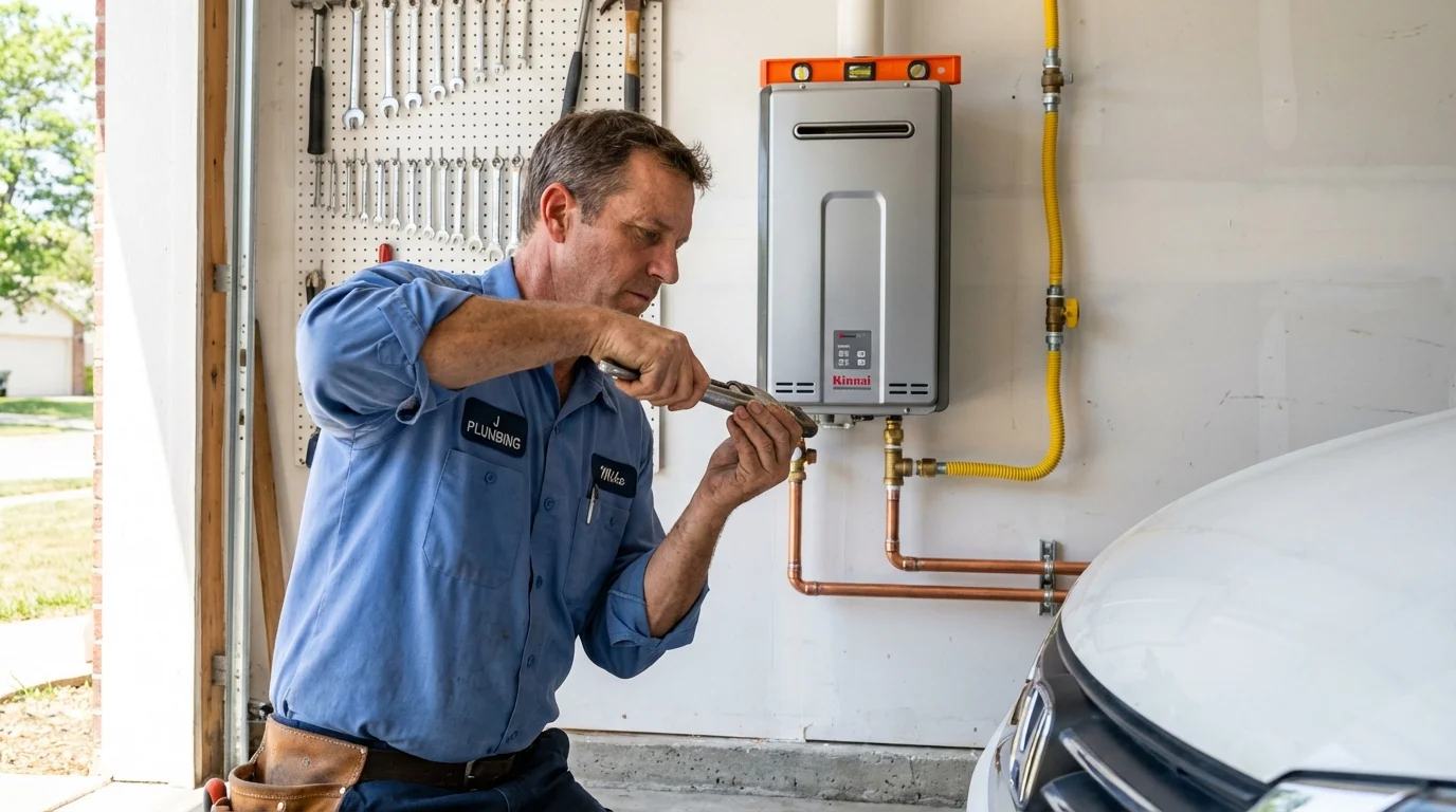Tankless water heater installation by a Johns Plumbing LLC plumber in Gerber
